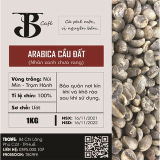 1kg Cà phê nhân xanh Arabica Cầu Đất - TBCAFE