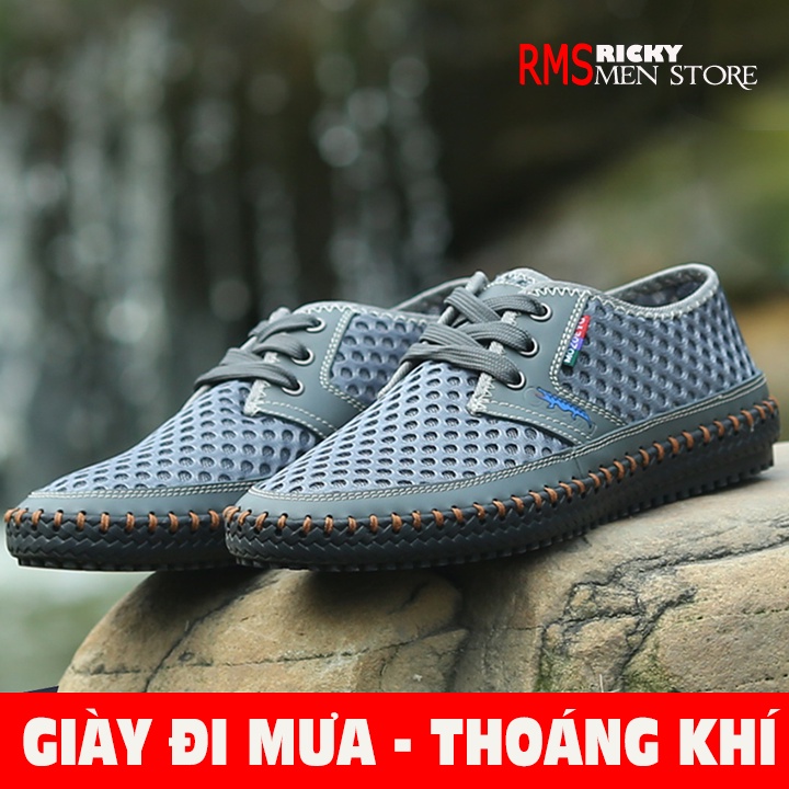 Giày đi mưa nam, đi câu cá, vải lưới chịu nước đi thoáng khí mùa hè