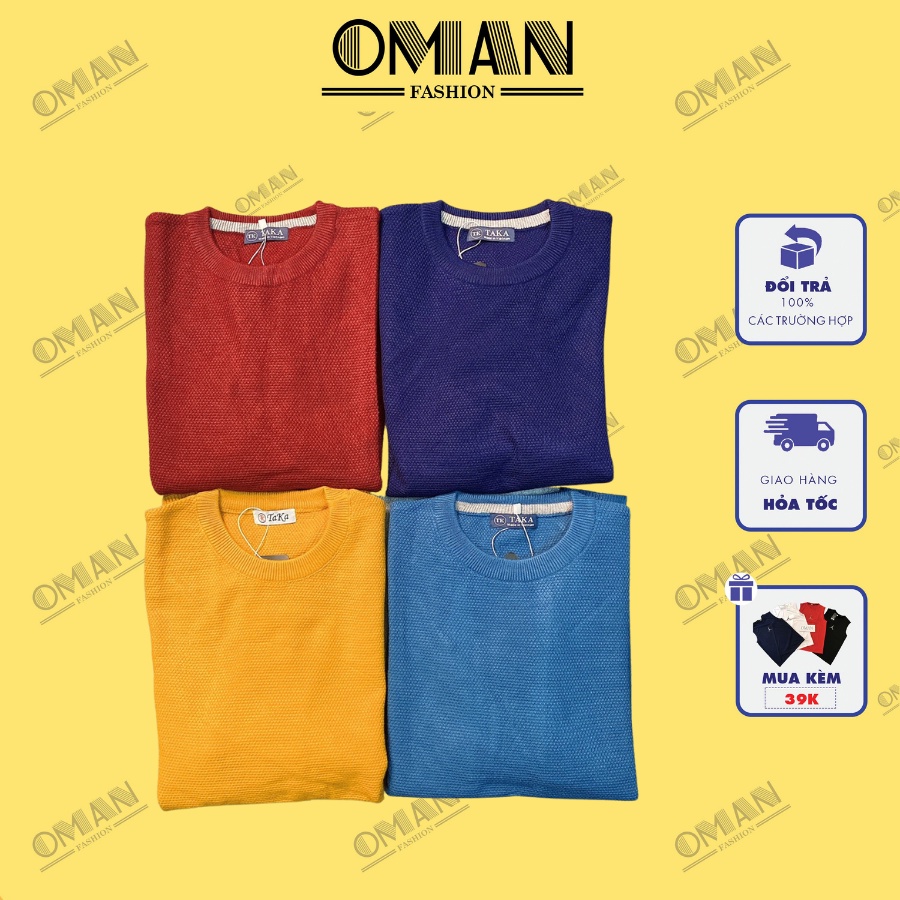 Áo len nam cổ tròn hạt gạo màu đẹp freesize dáng ôm Hàn Quốc - OMAN AL93