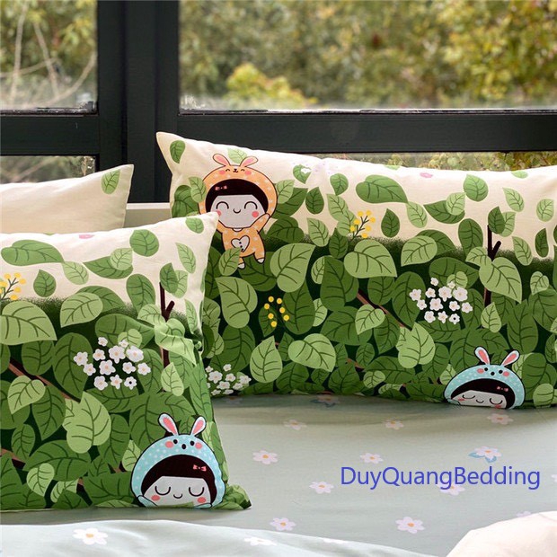Cotton Poly Nhập Khẩu - Em Bé Lá Xanh SP001101