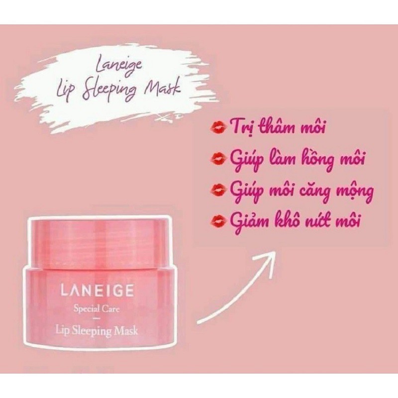 [ Chính Hãng ] Ủ Dưỡng Môi Laneige Hương Cherry Hàn Quốc, Lọ Mini 3g, Giúp Đôi Môi Luôn Căng Mọng Hồng Hào