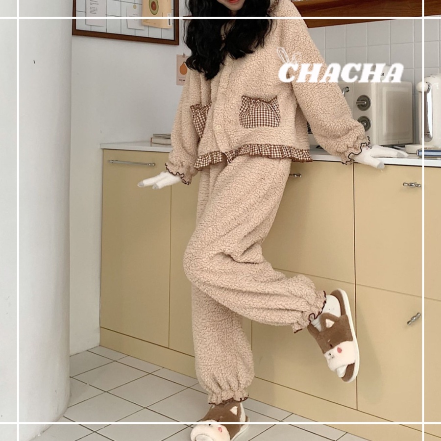 Dép bông hình Chú chó Doggy nâu Chacha Sweet đi trong nhà đáng yêu siêu ấm siêu êm Tặng Kèm túi đựng dép siêu cưng