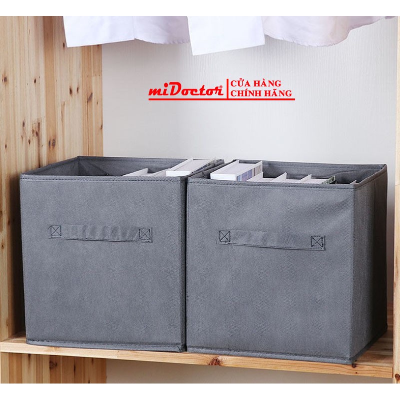 Hộp Vải Vuông Đựng Đồ Đa Năng Gấp Gọn Cao Cấp Kích Thước 28x28x28cm Sang Trọng Không Nắp miDoctor