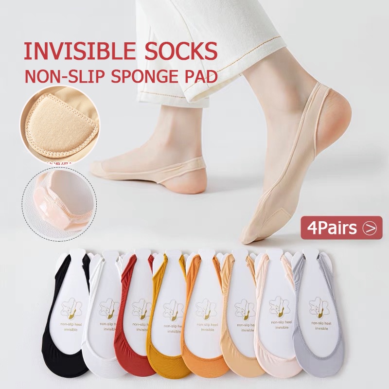 Đôi Vớ Thuyền Bằng Silicone Chống Trượt Dành Cho Nữ