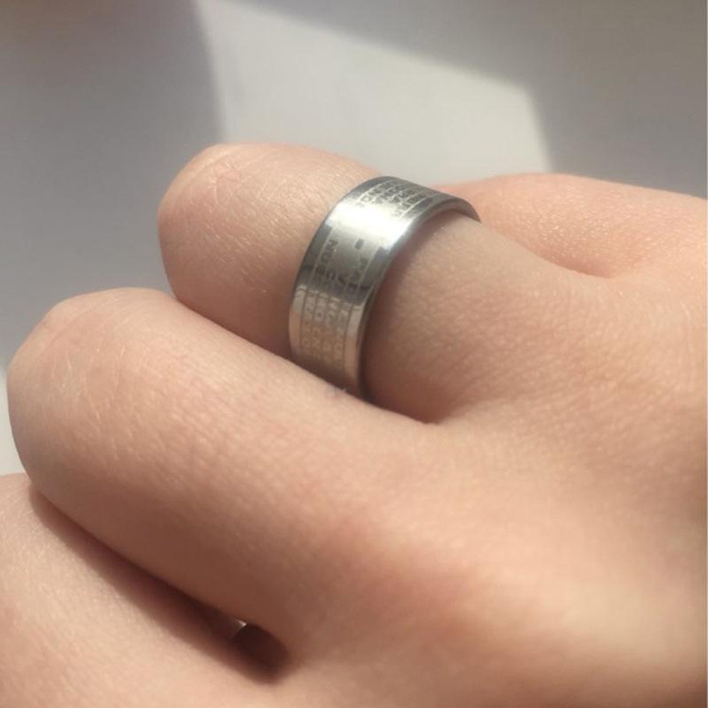 Nhẫn Thép Titan Khắc Chữ Thời Trang Cho Cặp Đôi