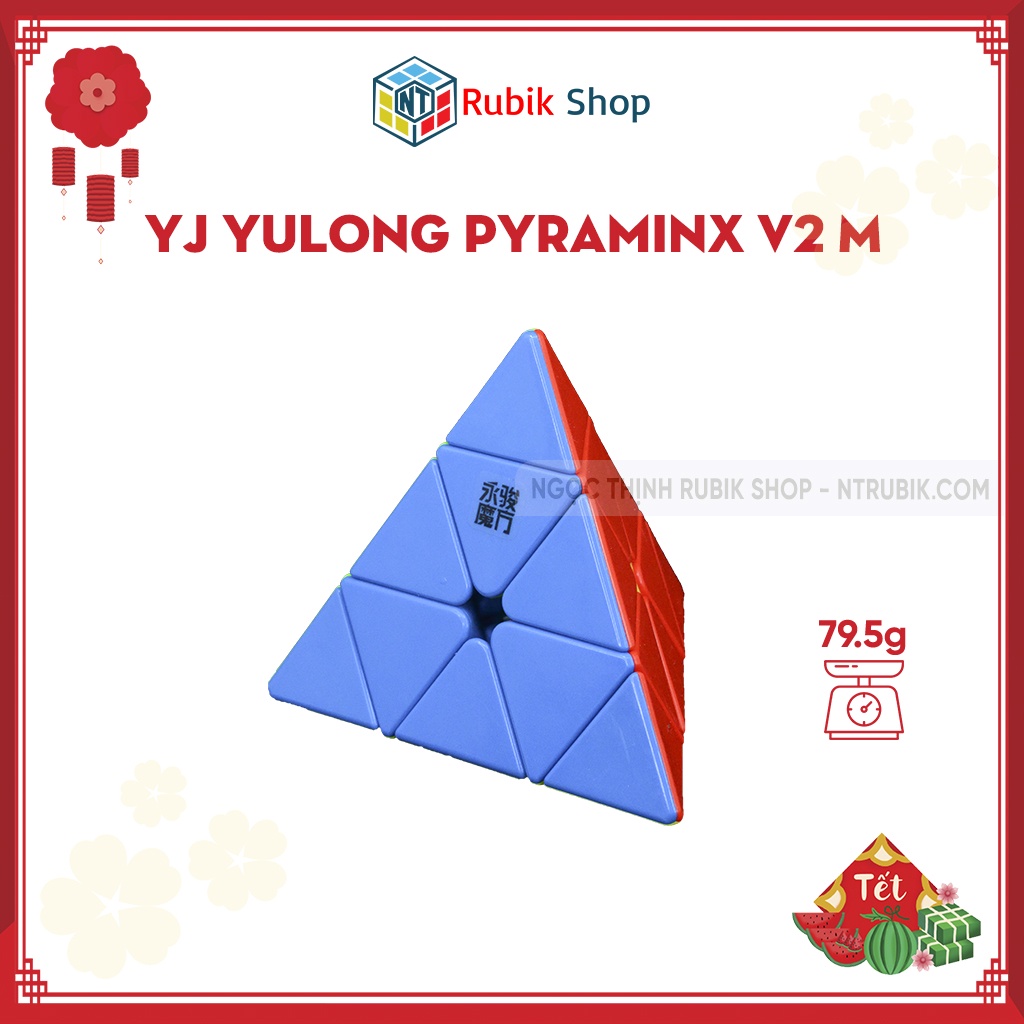 Rubik Pyraminx YJ Pyraminx V2 M Stickerless YongJun YuLong V2 M Stickerless Có Nam Châm