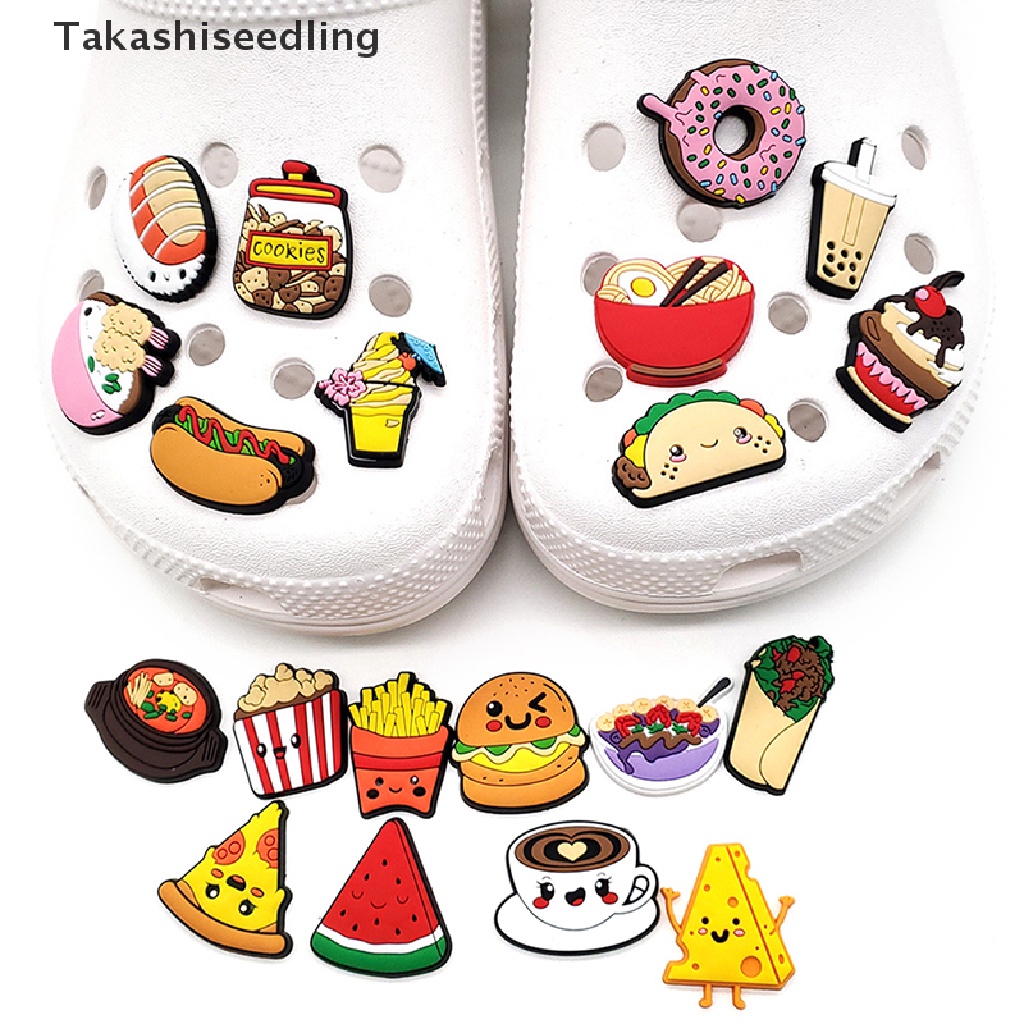 (Takashiseedling) Giày Đục Lỗ Bằng PVC Mềm Trang Trí Giày Có Khóa Cài Có Thể Tháo Rời Bán Chạy