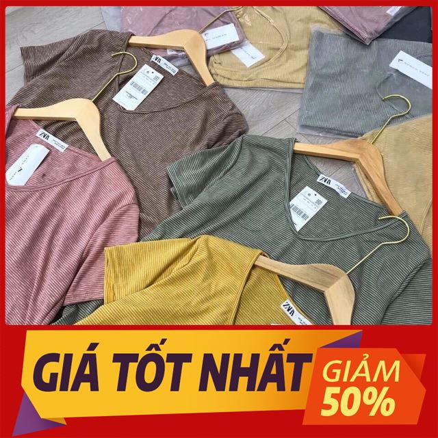 [ Sale 50% ] Áo kẻ thun cổ tim(video) thời trang lamer