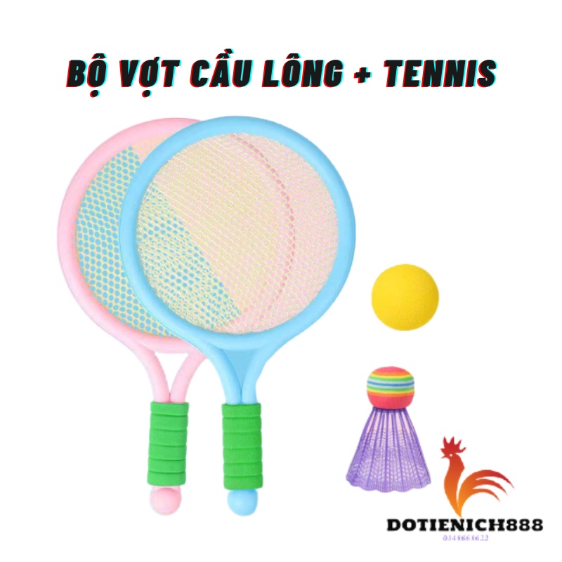 Bộ vợt cầu lông cho trẻ em kiêm vợt tennis đồ chơi cho bé vận động