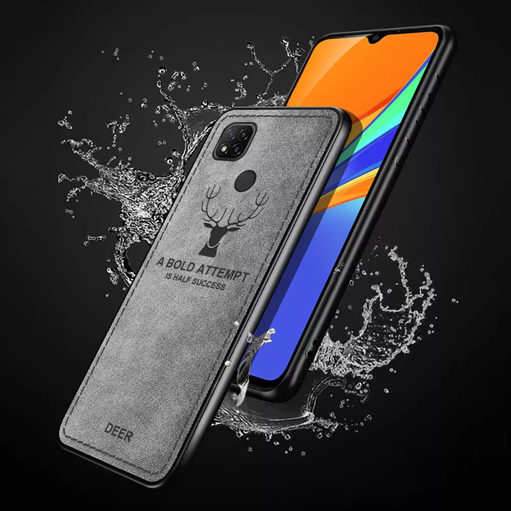 Ốp lưng Redmi 9C / Redmi 10C vân vải hình hươu nai thời trang cao cấp