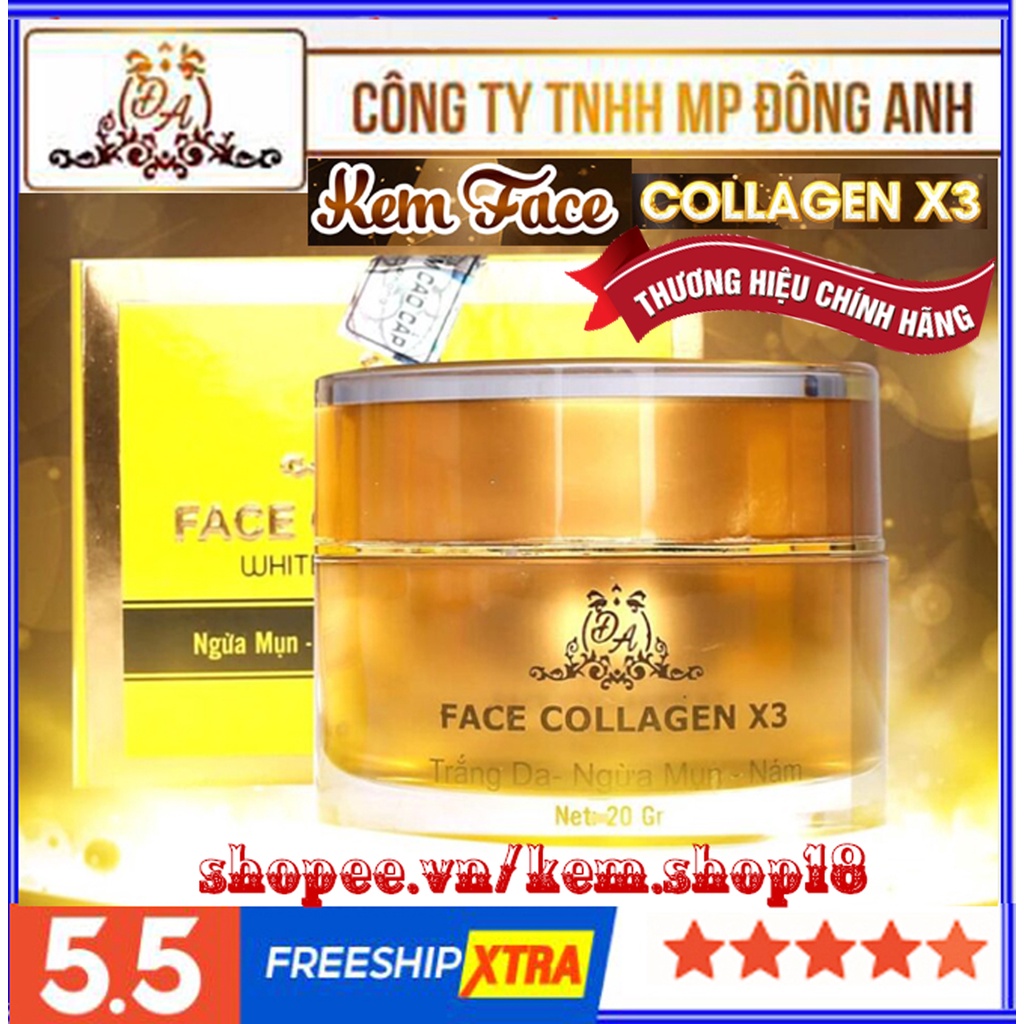 Kem Face Collagen X3 chính hãng Mỹ Phẩm Đông Anh - Cải thiện mụn, xoá nám, tàn nhang - Tri phủ sắc đẹp giá sỉ