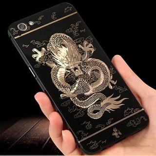Ốp lưng rồng vàng 3D màu đen