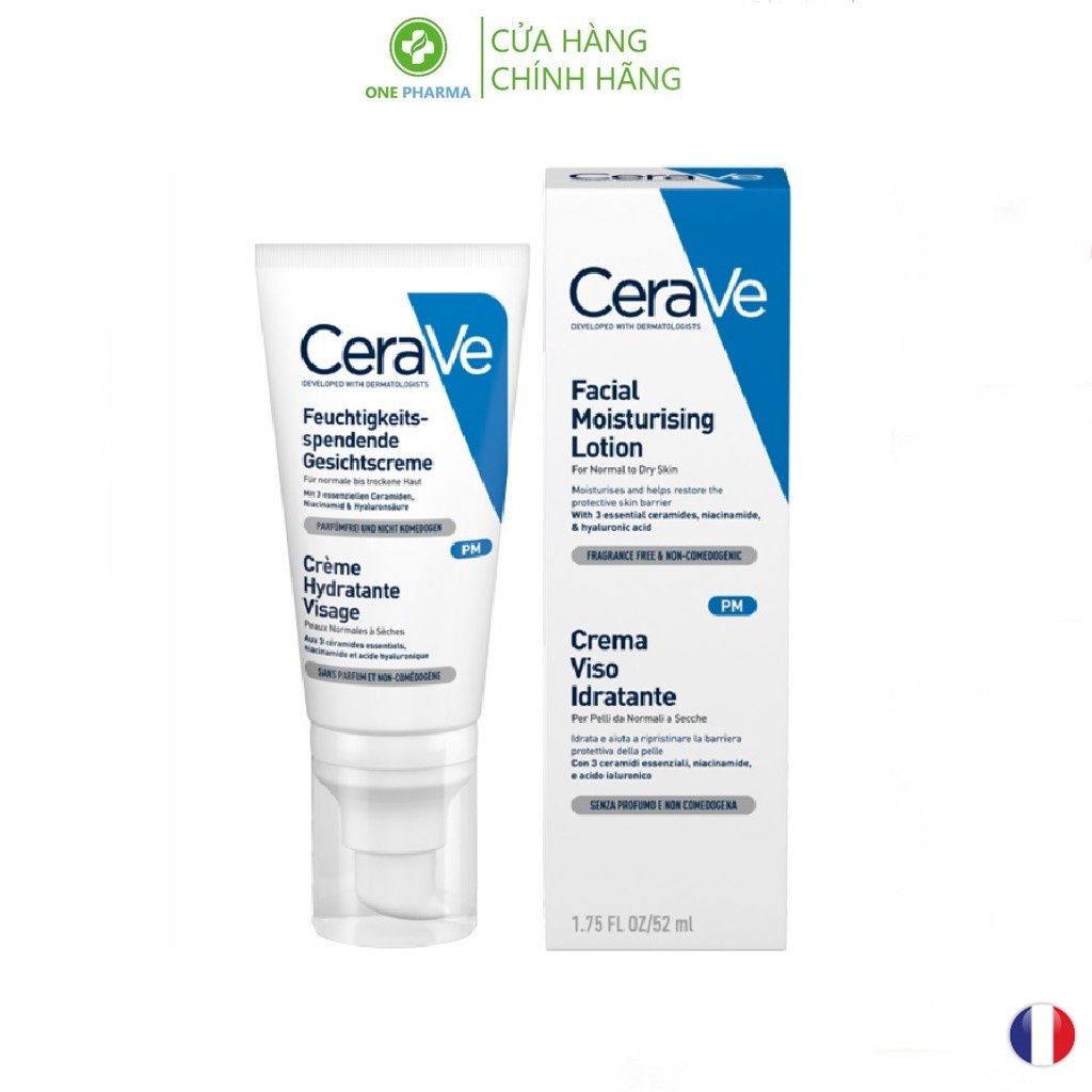 Sữa dưỡng ẩm ban đêm Cerave PM Facial Moisturiz Lot 50ml ( Bản Pháp)