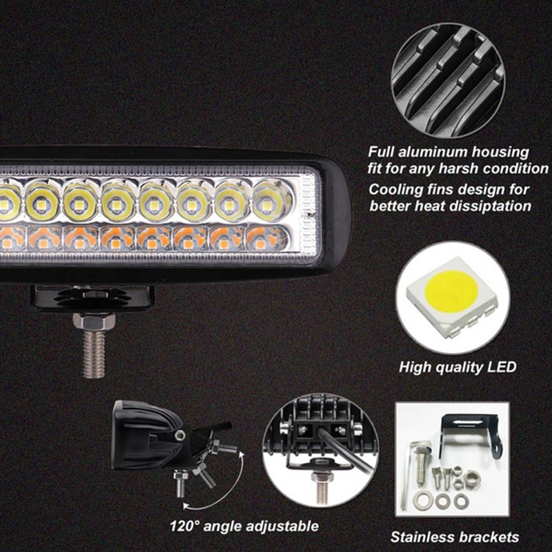 Đèn LED Hai Màu 1x 6 &quot;60W Gắn Trên Nóc Xe Hơi