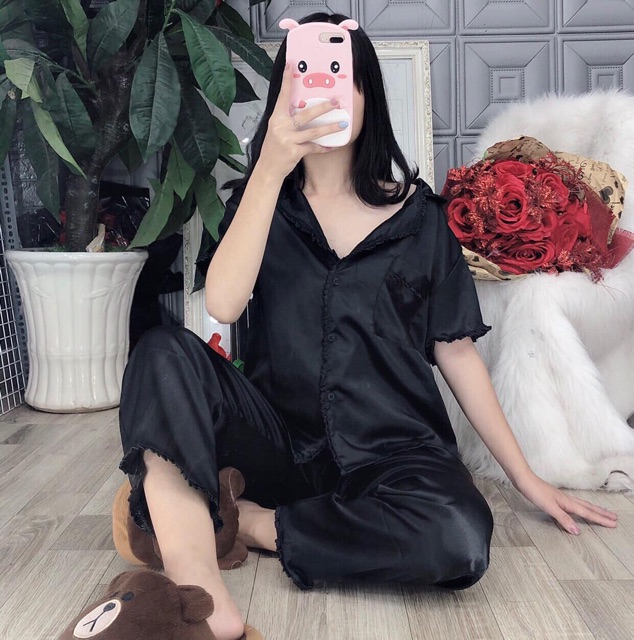 [MÀU MỚI] ĐỒ BỘ PIJAMA LỤA VIỀN BÈO - TAY NGẮN QUẦN DÀI | BigBuy360 - bigbuy360.vn