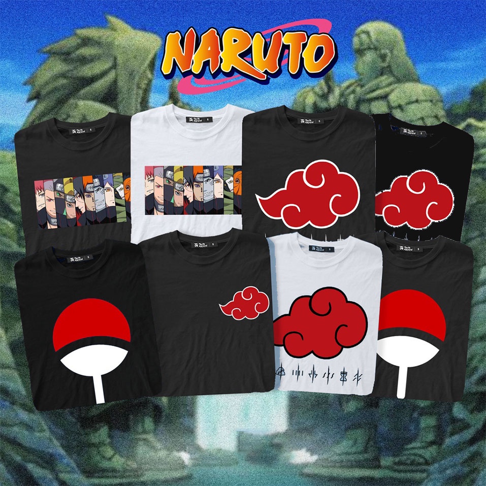 BST Áo thun naruto - akatsuki - uchiha 2 màu đen trắng mẫu đẹp