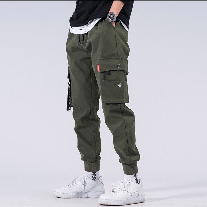 JOGGER NAM 9000019C10 - Quần Jogger KAKI vải Thể Thao Thun Hộp Bo Gấu Hàn Quốc ZENKODLMEN
