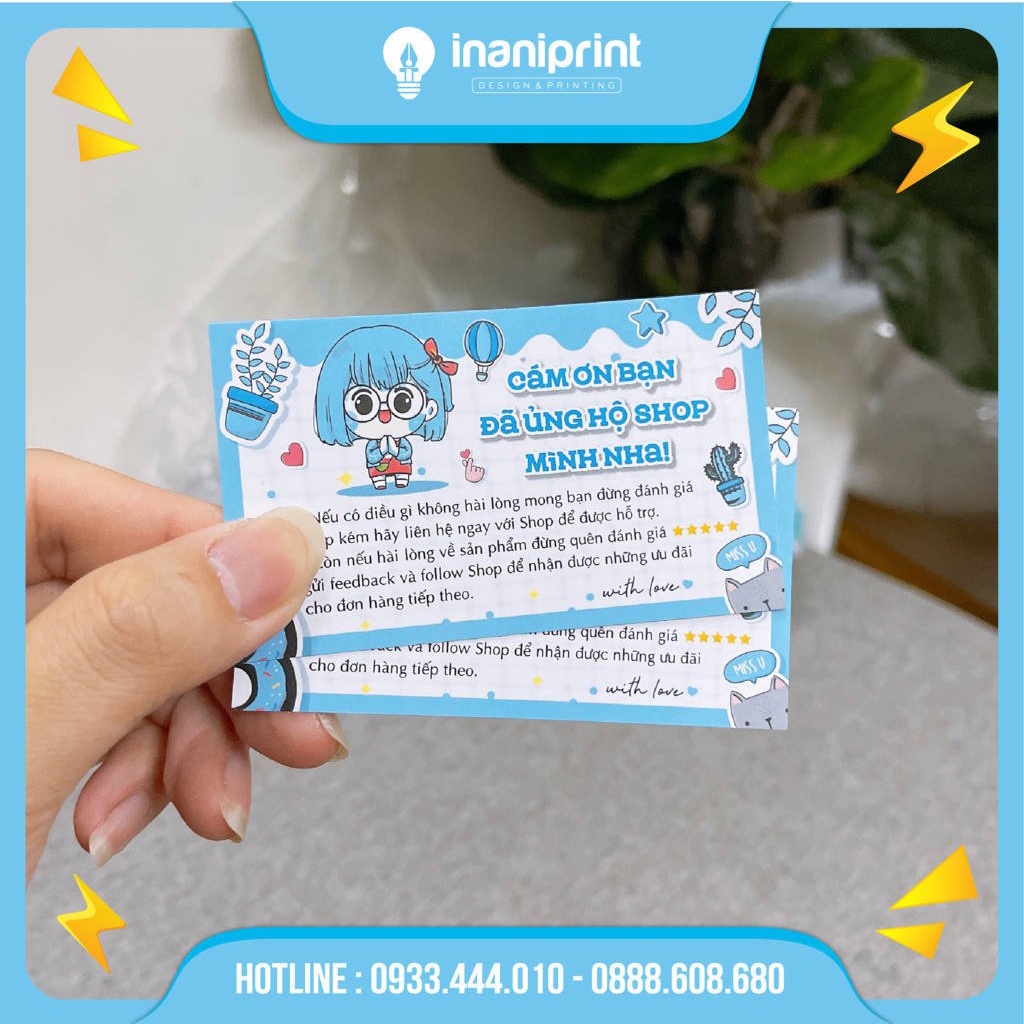 Card Cảm Ơn Giá Rẻ Nhiều Màu Dễ Thương