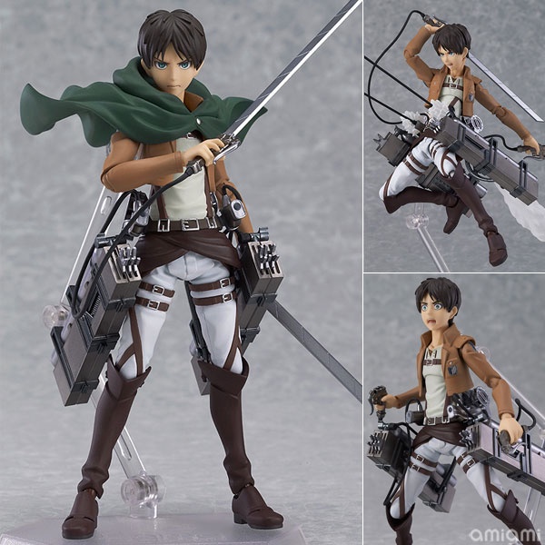 MH14 - Mô Hình Figma 207 Eren Yeager, Figma 203 MIKASA ACKERMAN, Figma 213 Levi Ackerman trong Attack On Titan Cao 15cm