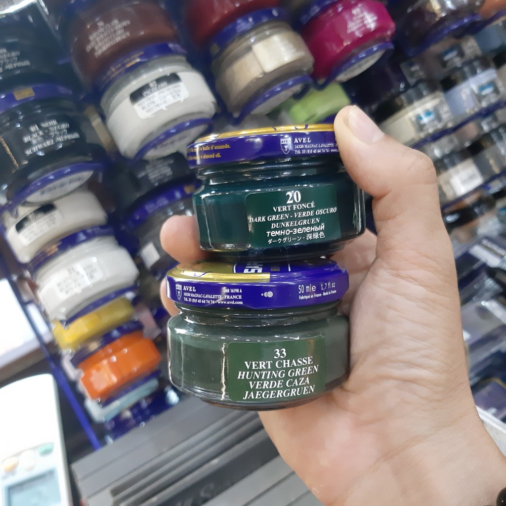 Xi đánh giày màu xanh lá đậm - dark green, đánh đồ da