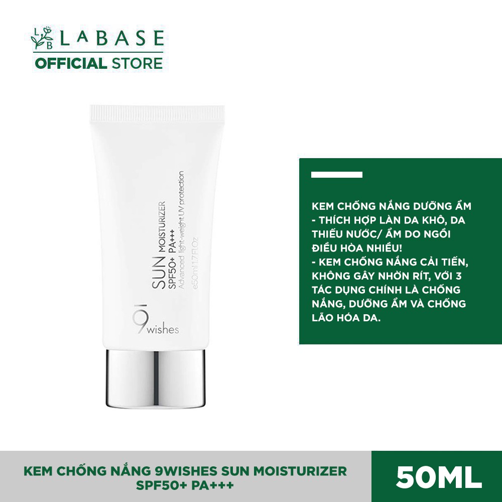 Kem chống nắng 9Wishes Sun Moisturizer SPF50+ PA+++ 50ml | BigBuy360 - bigbuy360.vn