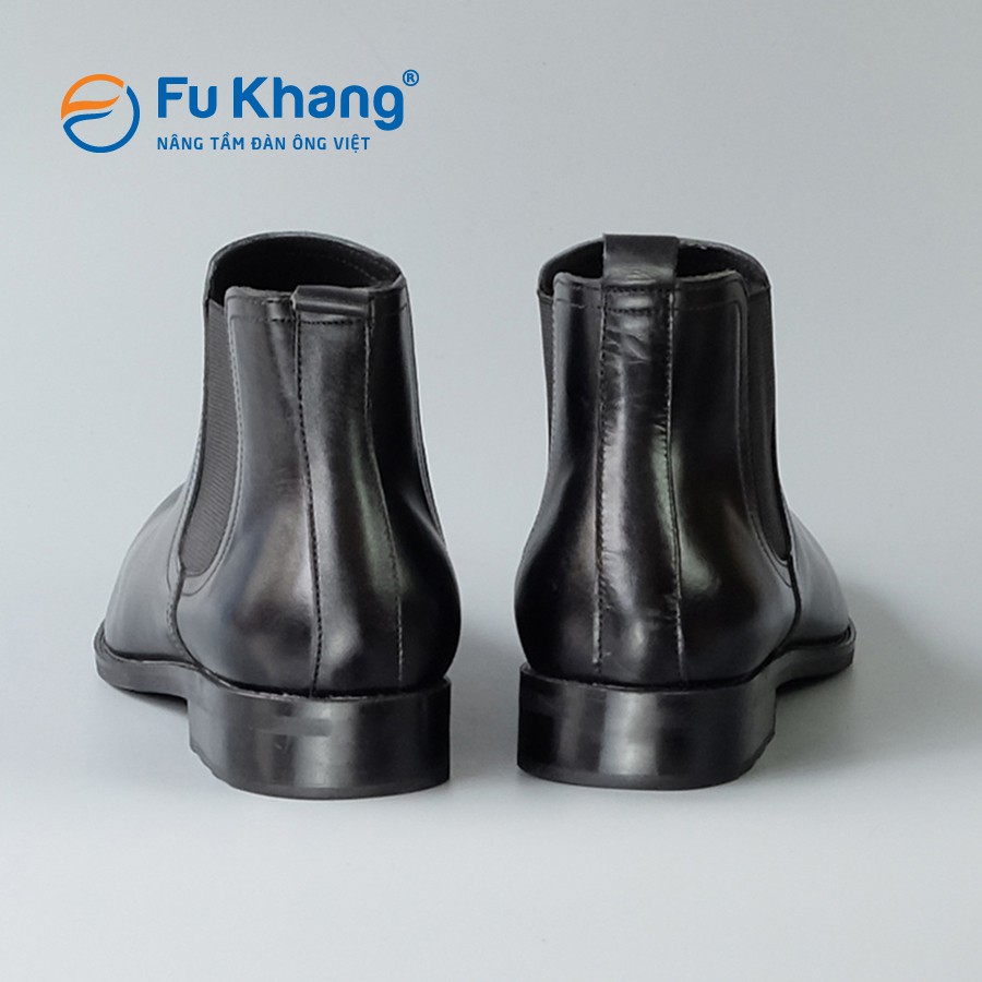 Giày chelsea boot da bò thật cao cấp hàng hiệu Fu Khang 2 màu Đen Nâu - FK00111