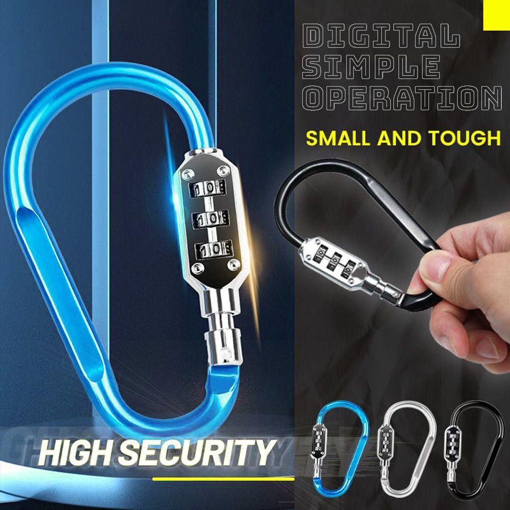 GOGOUP Carabiner Combination Lock Aluminum Alloy Universal Luggage Lock 3-digit Combination Lock