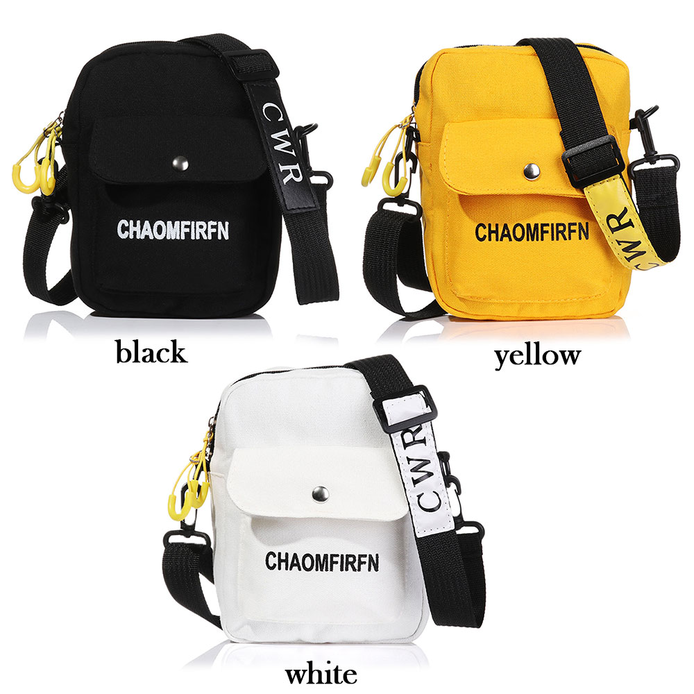 Okdeals Túi vải Đeo Vai Màu Trơn Có Khóa Kéo Thời Trang Đơn Giản Cho Nữ