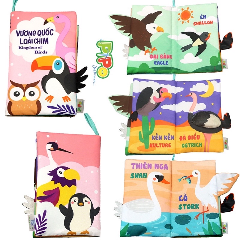 Sách vải đoán đuôi PipoVietnam - Sách vải phát triển đa tương tác cho bé