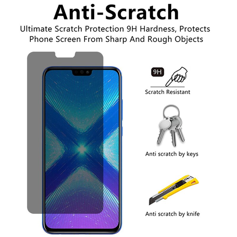 Kính Cường Lực Chống Nhìn Trộm Bảo Vệ Màn Hình Cho Honor 8 9 10 8c 8x 9x 9i X10 9 Lite