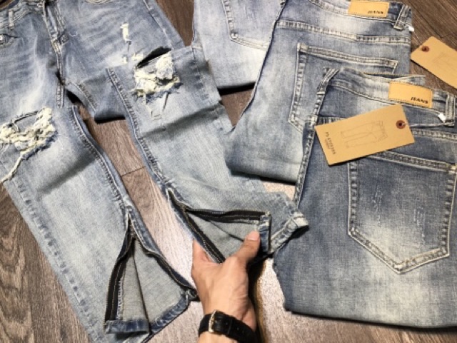 Jeans rách gối Zipper ( ảnh thật ) | BigBuy360 - bigbuy360.vn