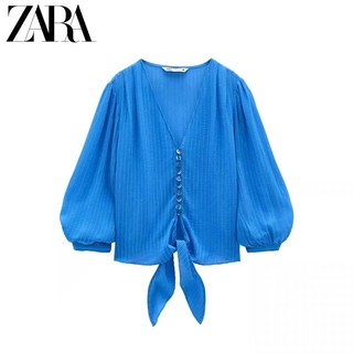 (Sẵn)Áo voan buộc bụng Zaraaa dư sịn