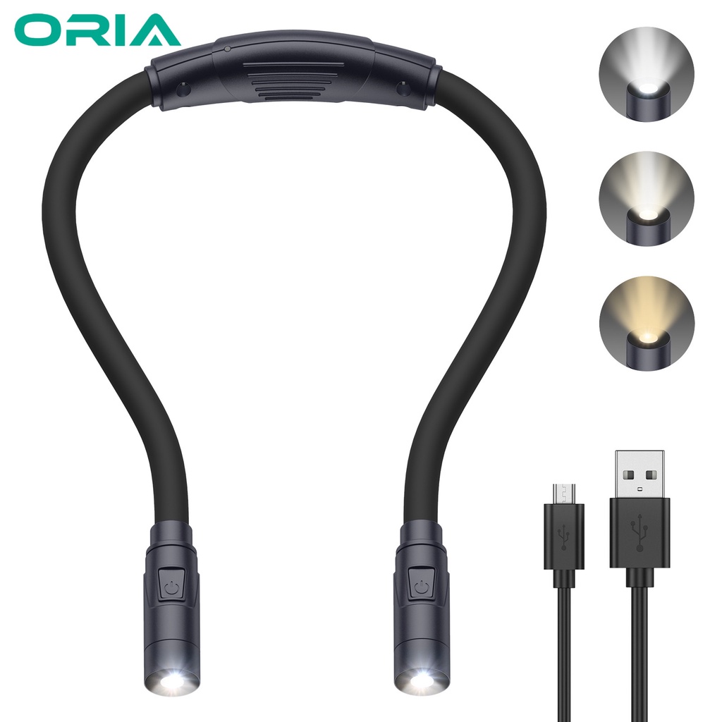Đèn LED Đọc Sách Đeo Cổ 3 Chế Độ Sáng Tùy Chỉnh Kèm Sạc USB Tiện Dụng Chất Lượng Cao