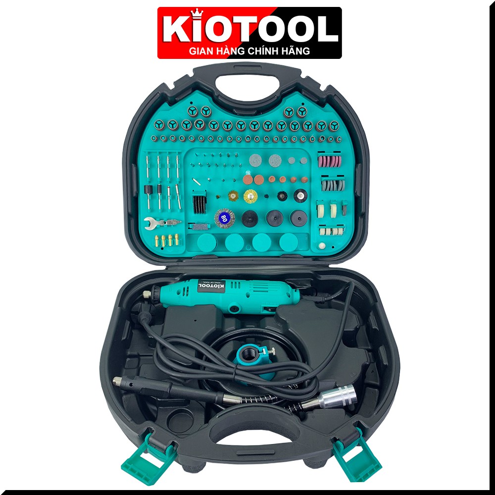 Bộ máy khoan mài khắc mini Kiotool 180w 220v 6 tốc độ có dây điều hướng