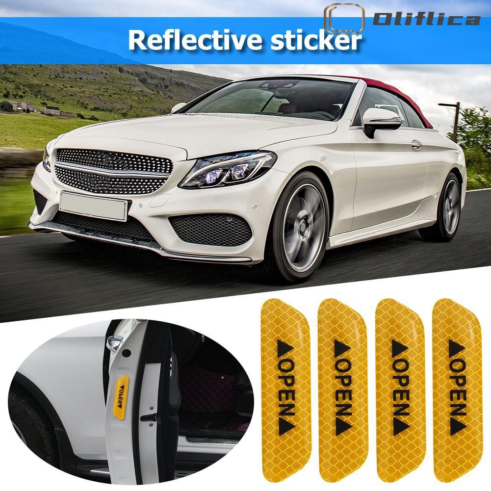 Bộ 4 Miếng Dán Phản Quang Cảnh Báo Cho Cửa Xe Hơi