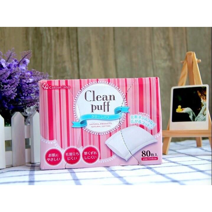Bông tẩy Trang Clean puff  💝 𝑭𝑹𝑬𝑬𝑺𝑯𝑰𝑷 💝 bông tẩy trang Nhật, 80 Miếng | BigBuy360 - bigbuy360.vn