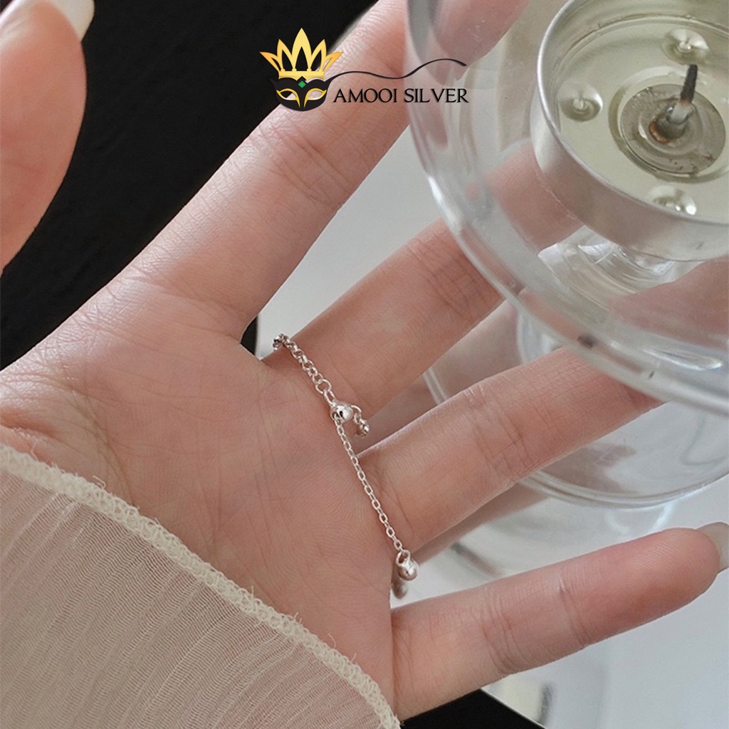 Nhẫn bạc S925 freesize opal dây rút - Amooi Silver AN97