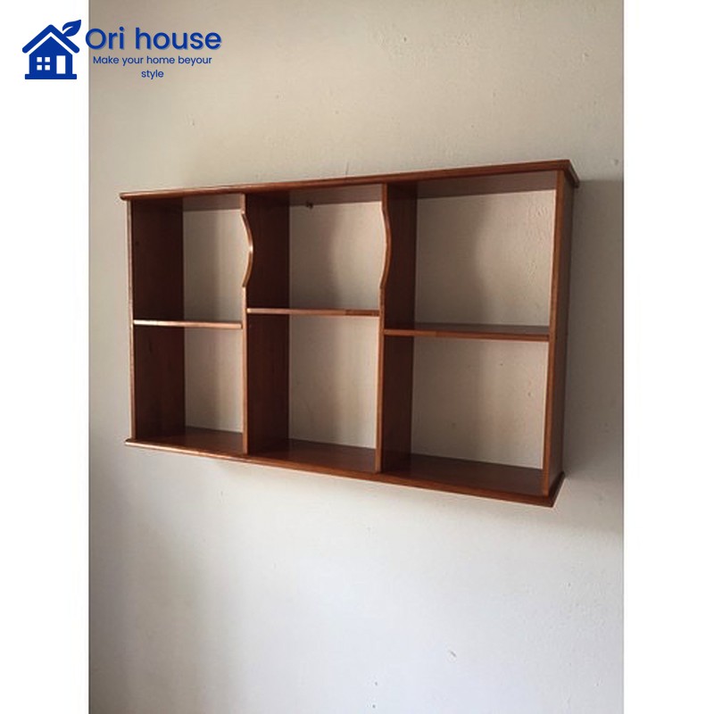 Kệ sách treo tường ngang 120cm - Gỗ cao su - Giá sách treo tường - Nội thất Ori