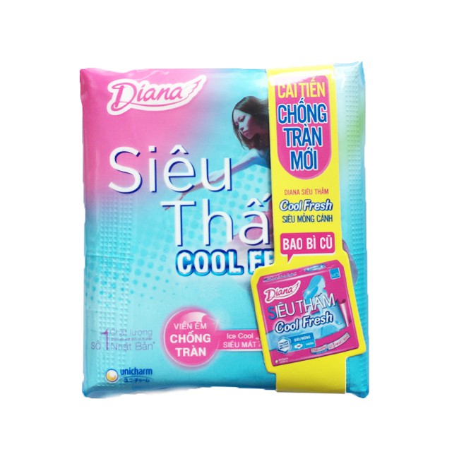 (SHOPEE TRỢ GIÁ 9/9)Combo 6 Gói BVS Diana siêu thấm-Siêu mỏng cánh Cool Fresh