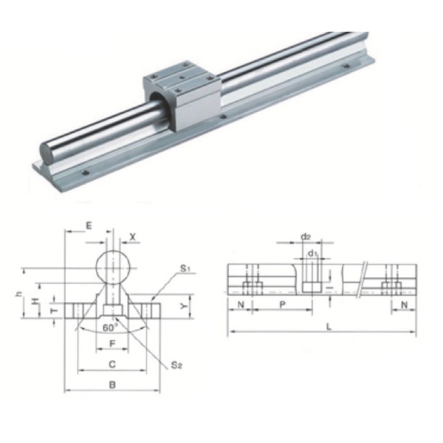 SBR 30UU Ổ Bi Trượt Tròn hở