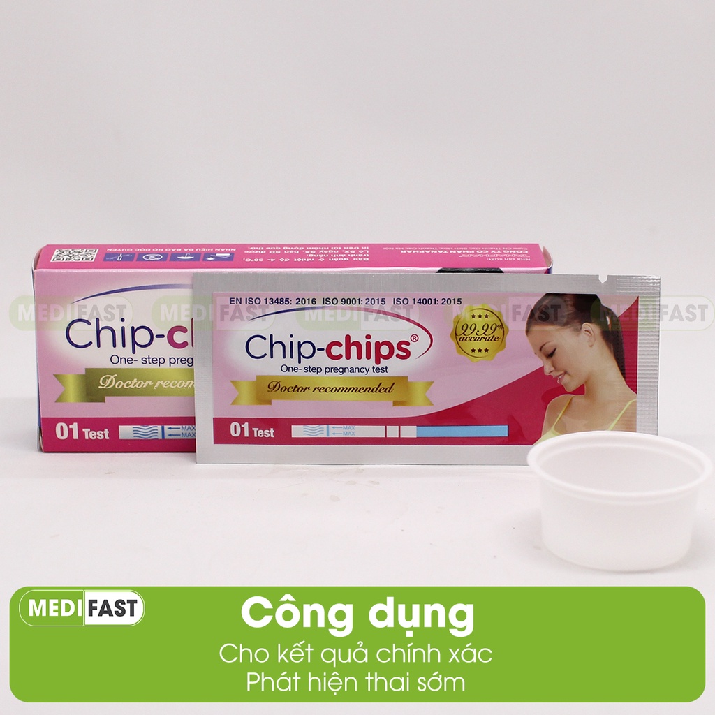 Que thử thai Chip Chip - Nhanh chính xác - Che tên sản phẩm