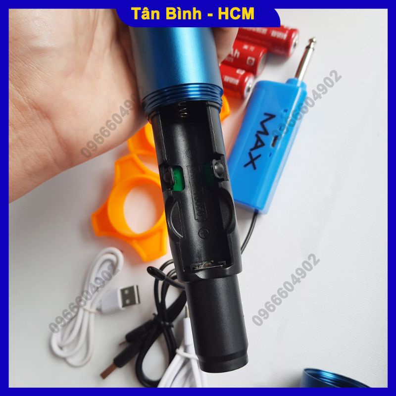 Mic không dây đa năng MAX 56 pin sạc dành cho loa kéo, âm ly, vang