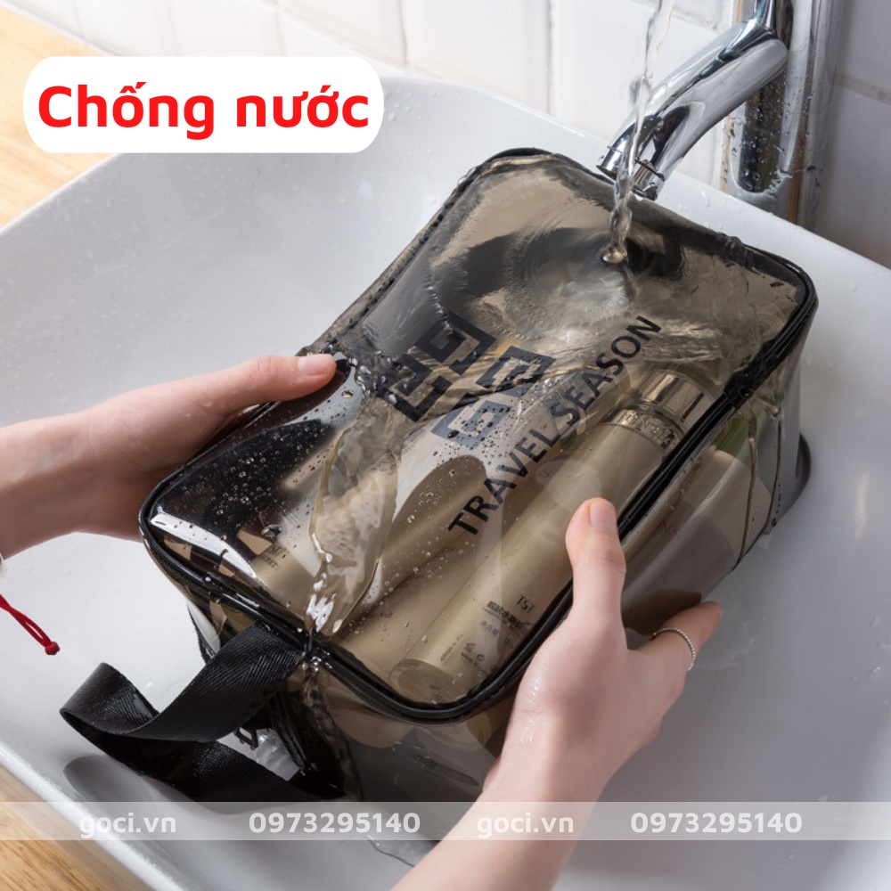 Túi đựng mỹ phẩm trang điểm đồ cá nhân đi du lịch chống thấm nước trong suốt đựng đồ tiện lợi