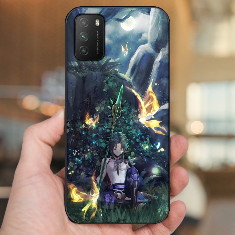 Ốp lưng Xiaomi Poco M3 viền đen in hình Xiao Genshin Impact