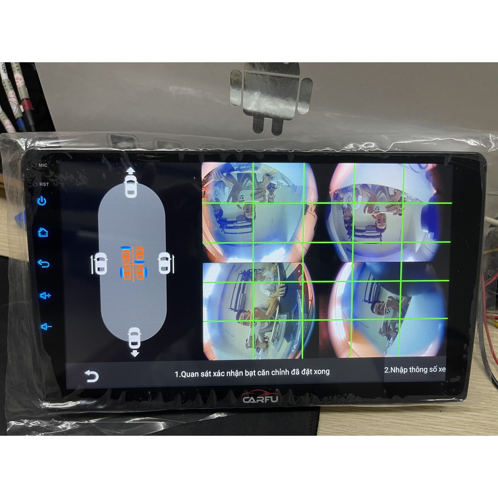 Màn Hình Android Carfu Liền Camera 360 AHD sony 3D Ram 3gb bộ nhớ 32GB  camera 360 ô tô