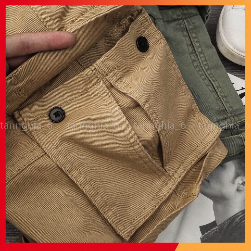 Quần short túi hộp kaki nam vnxk