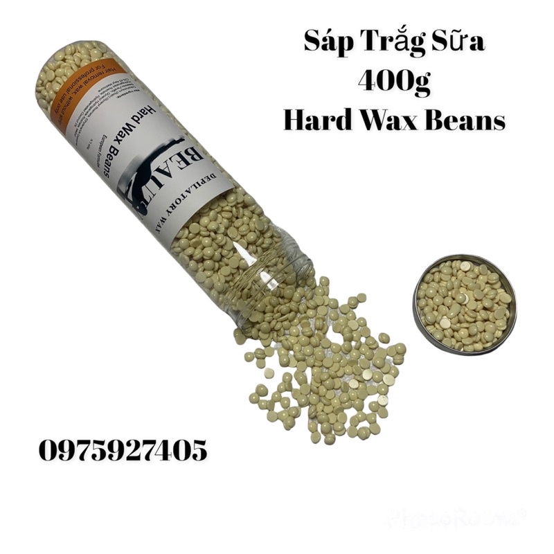 Sáp wax lông cao cấp dạng hạt đậu Hard Wax Beans đủ màu hộp 400g + tặng que gỗ