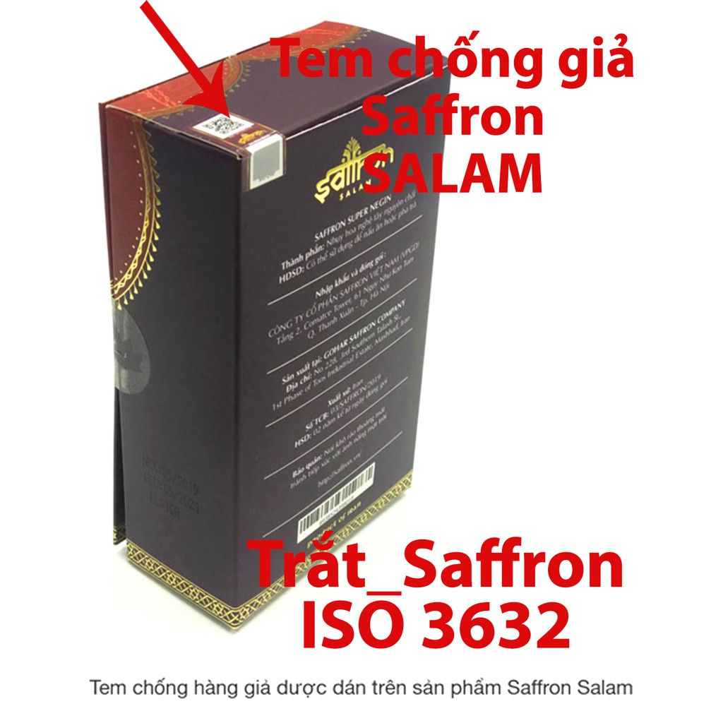 [HSD: 3/2023] Saffron Nhụy Hoa Nghệ Tây Hữu Cơ Trà Ngủ Ngon SAFFRON SALAM ISO 3632 Dinh Dưỡng Loại 1 Crocin Cao 1gr