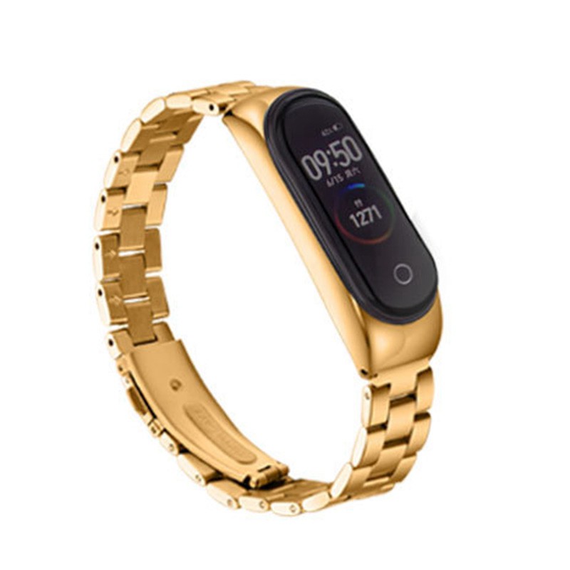 Dây Đeo Thay Thế Chất Liệu Thép Không Gỉ Màu Vàng Cho Xiaomi Mi Band 3 / 4 | BigBuy360 - bigbuy360.vn