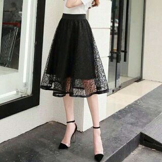 Chân váy ren họa tiết